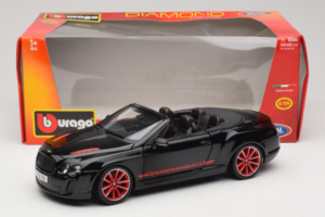 Bentley Continental Supersports ISR Кабриолет Черен С Червени Джанти Bburago 1:18 18-11035 Метал — снимка 8 от 8