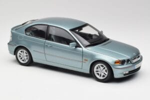 BMW 325Ti E46 Compact Светлосин Металик Kyosho 1:18 80430024439 Метал — снимка 6 от 8