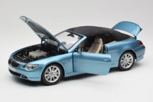 BMW 6 E64 Кабриолет Светлосин Kyosho 1:18 80430153440 Метал — снимка 2 от 8