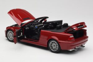 BMW M3 E46 Кабриолет Червен Kyosho 1:18 08505R Метал — снимка 5 от 8