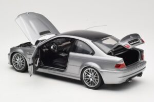 BMW M3 E46 CSL Сребрист Kyosho 1:18 08506S Метал — снимка 5 от 8