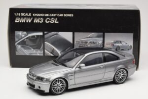 BMW M3 E46 CSL Сребрист Kyosho 1:18 08506S Метал — снимка 8 от 8