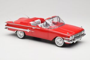 Chevrolet Impala Кабриолет Червен Welly 1:18 9864W Метал — снимка 6 от 8
