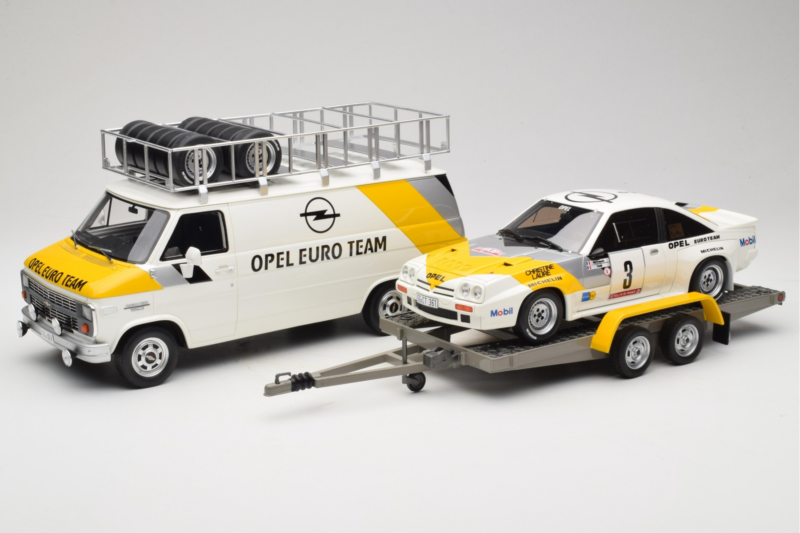 Opel Manta 400 Group B Rally Tour de Corse 1984 С Chevrolet G30 Сервизен Ван Otto 1:18 OT491 Смола