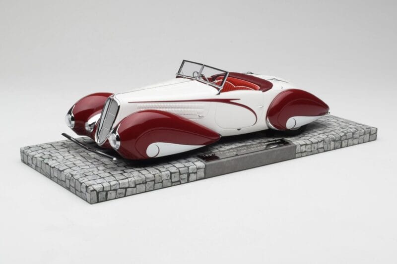 Delahaye Type 135 M Кабриолет Бял Червен Minichamps 1:18 107116161 Смола