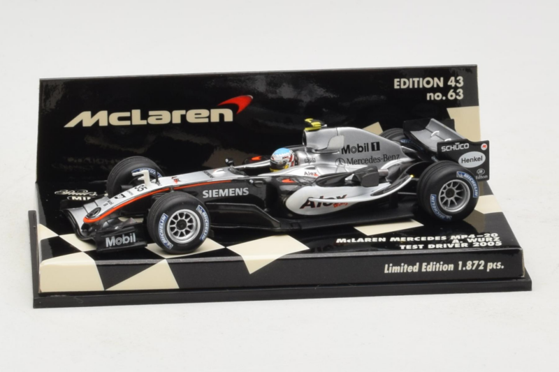 McLaren MP4-20 Mercedes A. Wurz F1 2005 Minichamps 1:43 530054355 Метал