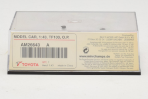 Toyota TF103 Panasonic #20 O. Panis F1 2003 Minichamps 1:43 AM26643 Метал — снимка 4 от 5