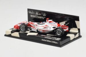 Super Aguri Honda SA06 #22 T. Sato Japanese GP 2006 Minichamps 1:43 400060122 Метал — снимка 3 от 5