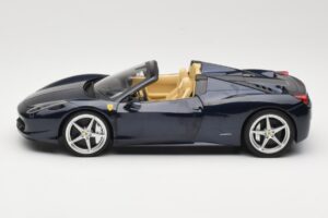 Ferrari 458 Italia Spider Dark Blue Metallic Hot Wheels 1:18 X5529 Метал — снимка 4 от 8
