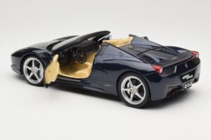 Ferrari 458 Italia Spider Dark Blue Metallic Hot Wheels 1:18 X5529 Метал — снимка 5 от 8