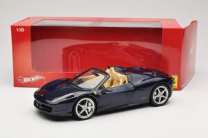 Ferrari 458 Italia Spider Dark Blue Metallic Hot Wheels 1:18 X5529 Метал — снимка 8 от 8