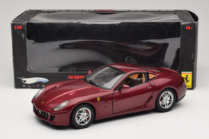 Ferrari 599 GTB Fiorano Тъмночервен Hot Wheels 1:18 M1200 Метал — снимка 8 от 8
