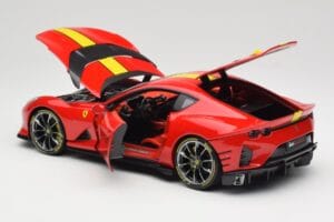 Ferrari 812 Competizione Rosso Corsa С Жълти Ивици Bburago 1:18 18-16915 Метал — снимка 5 от 8