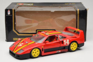 Ferrari F40 Evoluzione #14 L. Dalla Noce H&R Червен с Жълти Колела 1992 Bburago 1:18 3042-H1 Метал — снимка 8 от 8