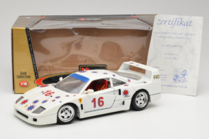Ferrari F40 #16 Borsenmodells Бял Limited Edition 333 pcs 1987 Bburago 1:18 3332-W1 Метал — снимка 8 от 8