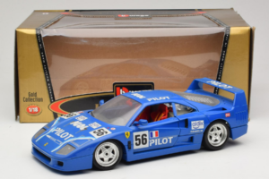 Ferrari F40 Pilot #56 Син Bburago 1:18 3332-BL1 Метал — снимка 8 от 8