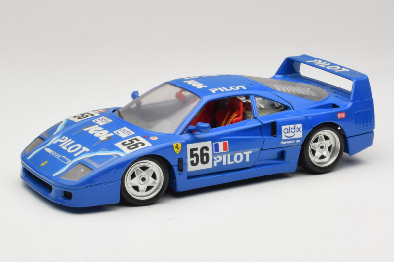 Ferrari F40 Pilot #56 Син Bburago 1:18 3332-BL1 Метал