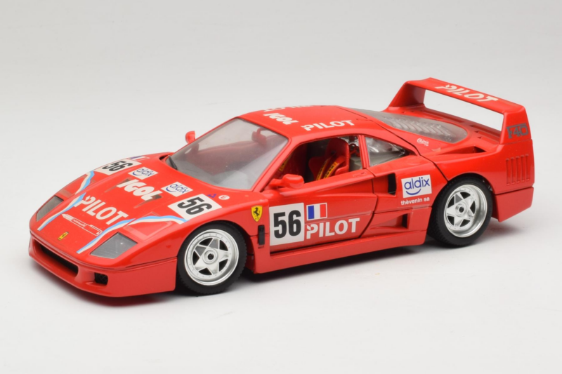 Ferrari F40 #56 Pilot Червен 1987 Bburago 1:18 3332-P2 Метал