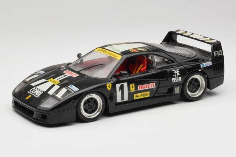 Ferrari F40 Pirelli Agip #1 Черен Bburago 1:18 3332-B1 Метал