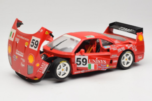 Ferrari F40 LM Unisys #59 Ota / P. Nappi / R. Donovan 24 Hours of Le Mans 1996 Bburago 1:18 3032-U1 Метал — снимка 2 от 8