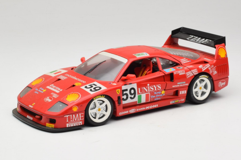 Ferrari F40 LM Unisys #59 Ota / P. Nappi / R. Donovan 24 Hours of Le Mans 1996 Bburago 1:18 3032-U1 Метал
