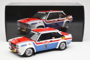 Fiat 131 Abarth Fiat France #9 J-C. Andruet / C. Delferrier Winner Rally Sanremo 1977 Kyosho 1:18 08375A Метал — снимка 8 от 8