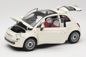 Fiat 500 Бял Mondo Motors 1:18 500291 Метал — снимка 2 от 8