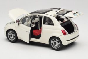 Fiat 500 Бял Mondo Motors 1:18 500291 Метал — снимка 5 от 8