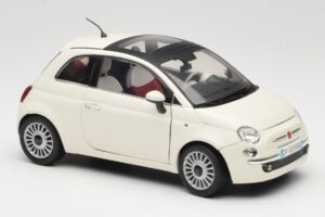 Fiat 500 Бял Mondo Motors 1:18 500291 Метал — снимка 6 от 8