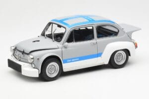 Fiat Abarth 1000 TCR Матово Сиво Сини Ленти AUTOart 1:18 72642 Метал