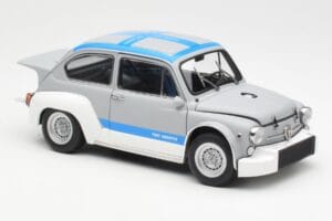 Fiat Abarth 1000 TCR Матово Сиво Сини Ленти AUTOart 1:18 72642 Метал — снимка 6 от 8