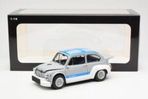 Fiat Abarth 1000 TCR Матово Сиво Сини Ленти AUTOart 1:18 72642 Метал — снимка 8 от 8
