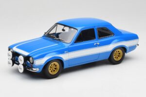 Ford Escort Mk1 RS 1600 Син Бял Ивици Minichamps 1:18 100688102 Метал