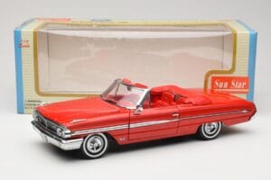 Ford Galaxie 500 Кабриолет Червен Sun Star 1:18 1420 Метал — снимка 8 от 8