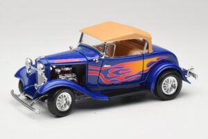 Ford Roadster Street Rod Син with Fire Road Signature 1:18 92249 Метал