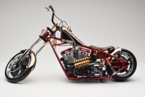 Harley-Davidson West Coast Choppers Diablo Soft Tail Злато Червен Minichamps 1:5 JJ04-05-03 Метал — снимка 3 от 6