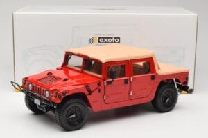 Hummer H1 Soft Top Червен Exoto 1:18 01805 Метал — снимка 8 от 8