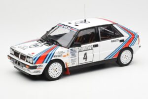 Lancia Delta HF 4WD #4 M. Alen / I. Kivimaki Martini Rally 1000 Lakes 1987 Kyosho 1:18 08960B Метал