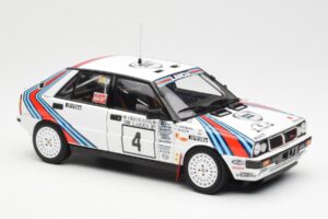 Lancia Delta HF 4WD #4 M. Alen / I. Kivimaki Martini Rally 1000 Lakes 1987 Kyosho 1:18 08960B Метал — снимка 6 от 8