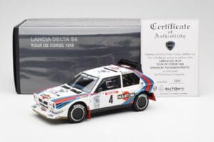 Lancia Delta S4 Martini #4 H. Toivonen / S. Cresto Rally Tour de Corse 1986 AUTOart 1:18 88620 Метал — снимка 8 от 8