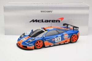 McLaren F1 GTR Gulf Racing #33 S. Bellm / A. Weaver / J. Lehto 24 Hours of Le Mans 1996 Minichamps 1:18 530133633 Метал — снимка 8 от 8
