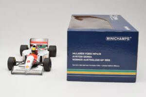 McLaren MP4/8 Ford #8 A. Senna Winner Australian GP 1993 Minichamps 1:18 540933838 Метал — снимка 7 от 7