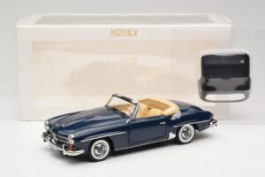 Mercedes 190 SL W121 Middle Blue Norev 1:18 183403 Метал — снимка 8 от 8
