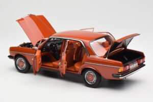 Mercedes 200 W123 English Червен Дилърско Издание Norev 1:18 B66040653 Метал — снимка 5 от 8