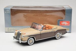 Mercedes 220 SE W128 Кабриолет Бронзово Червен Sun Star 1:18 3572 Метал — снимка 8 от 8