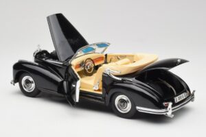 Mercedes 300 S W188 Кабриолет Черен Tchibo 1:18 36782 Метал — снимка 5 от 8