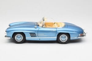 Mercedes 300 SL W198 Roadster Hardtop Light Blue Metallic Minichamps 1:18 180039042 Метал — снимка 5 от 9