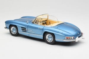 Mercedes 300 SL W198 Roadster Hardtop Light Blue Metallic Minichamps 1:18 180039042 Метал — снимка 8 от 9