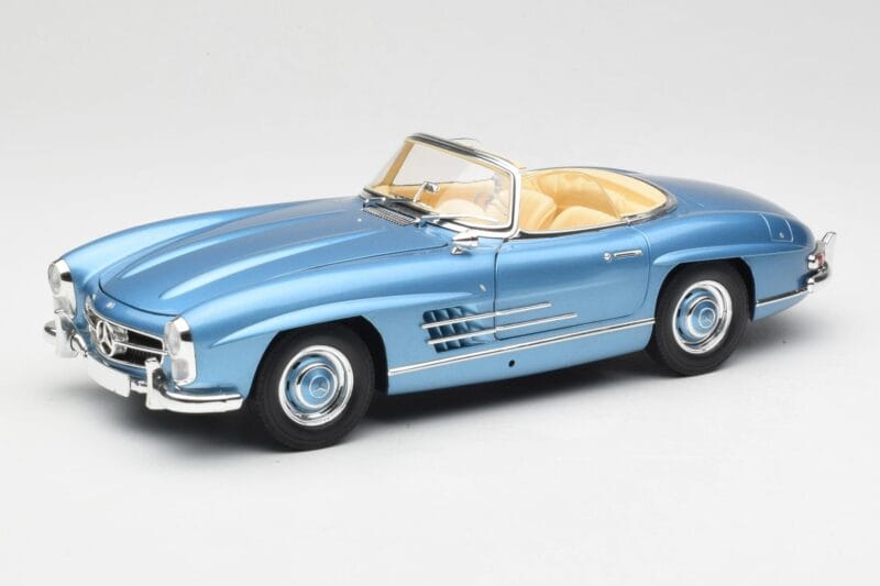 Mercedes 300 SL W198 Roadster Hardtop Light Blue Metallic Minichamps 1:18 180039042 Метал