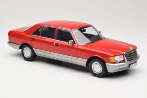Mercedes 560 SEL W126 Червен Norev 1:18 183463 Метал — снимка 6 от 8